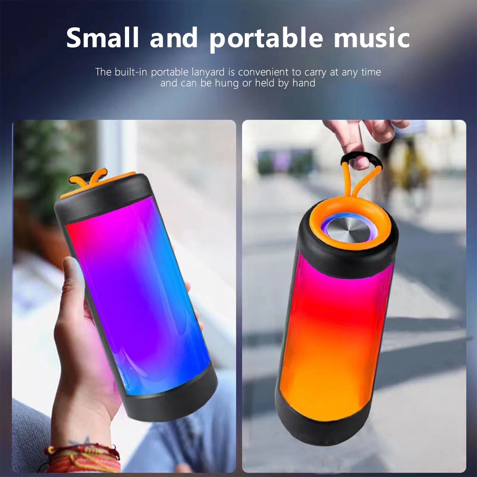 Up to 65% Off!  Bluetooth Speakers Portable Speaker with Colored Light Bluetooth Speaker Bluetooth 5.0 Also Compatible with Tfcard, AUX Cable, USB Flash Drive Computer Speakers