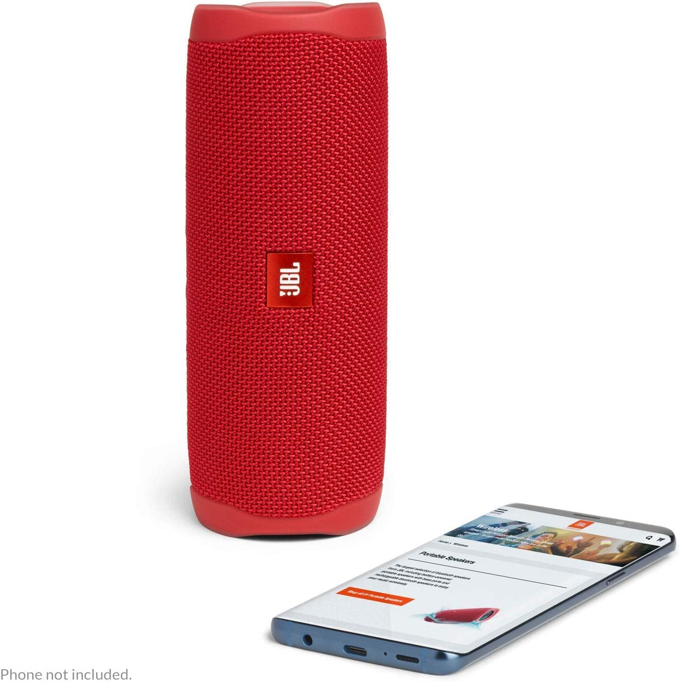 FLIP 5 Portable Wireless Bluetooth Speaker IPX7 Waterproof On-The-Go Bundle with Authentic Boomph Hardshell Protective Case - Red